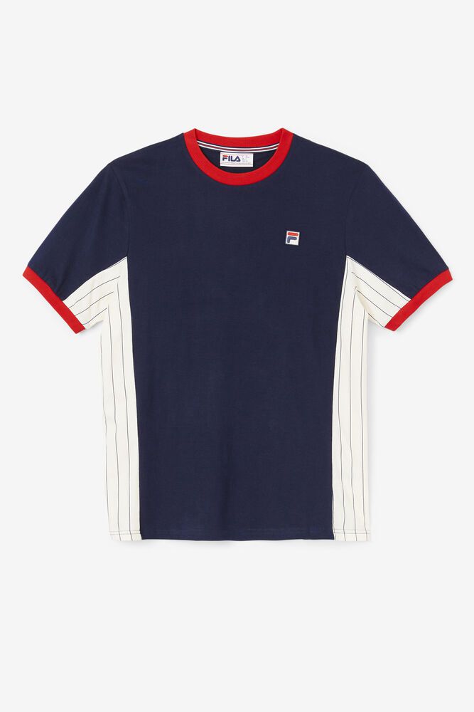 Fila T-Shirt Mens Navy Warner - Ireland 50472-SDIM